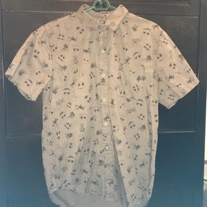 Nightmare Before Christmas Grey Button Up